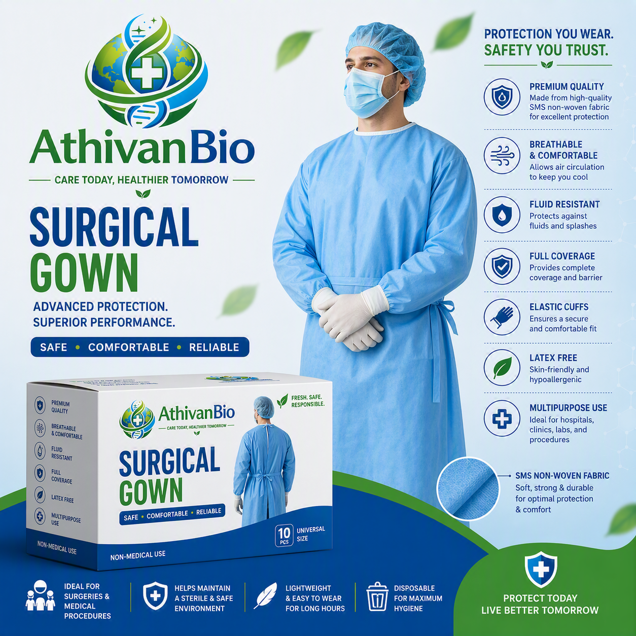 3 Ply Face Masks - Disposable Medical Masks